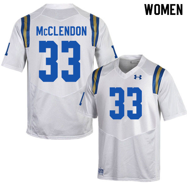 Women #33 Jahmon McClendon UCLA Bruins College Football Jerseys Sale-White